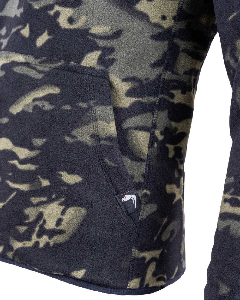 VCAM Black Coloured Viper Fleece Hoodie on white background