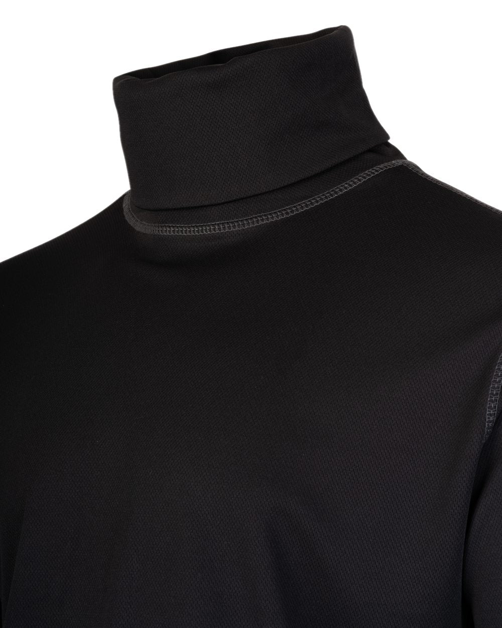 Black Coloured Viper Tactical Roll Neck Top on white background