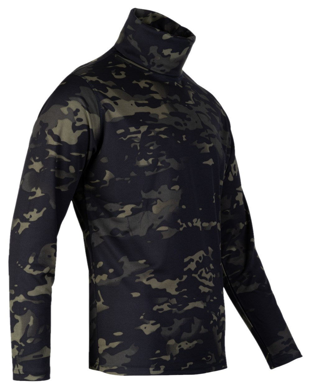 VCAM Black Coloured Viper Tactical Roll Neck Top on white background