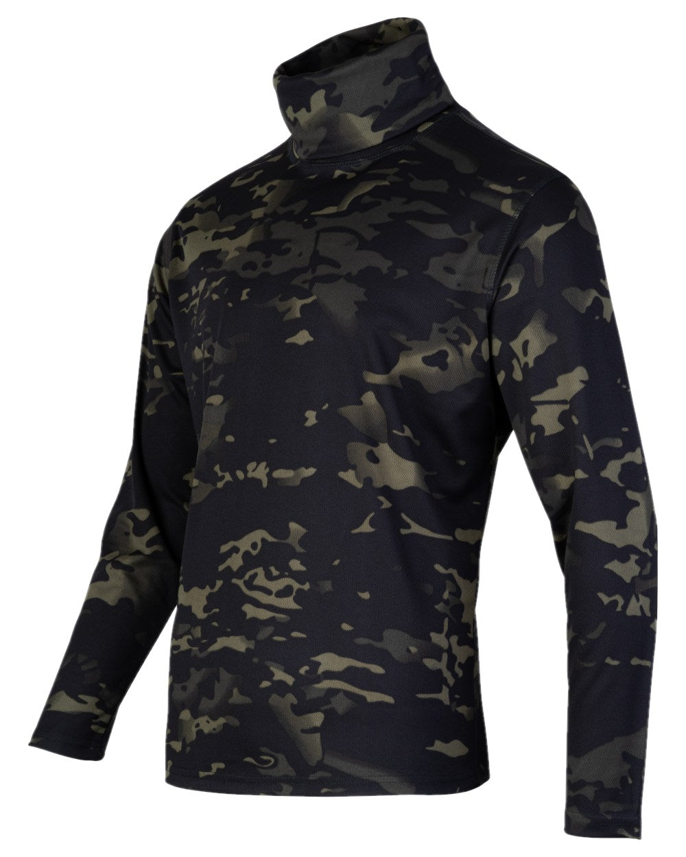 VCAM Black Coloured Viper Tactical Roll Neck Top on white background