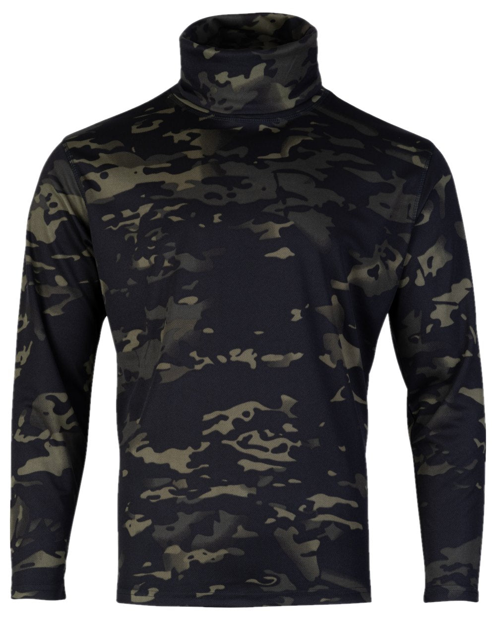 VCAM Black Coloured Viper Tactical Roll Neck Top on white background