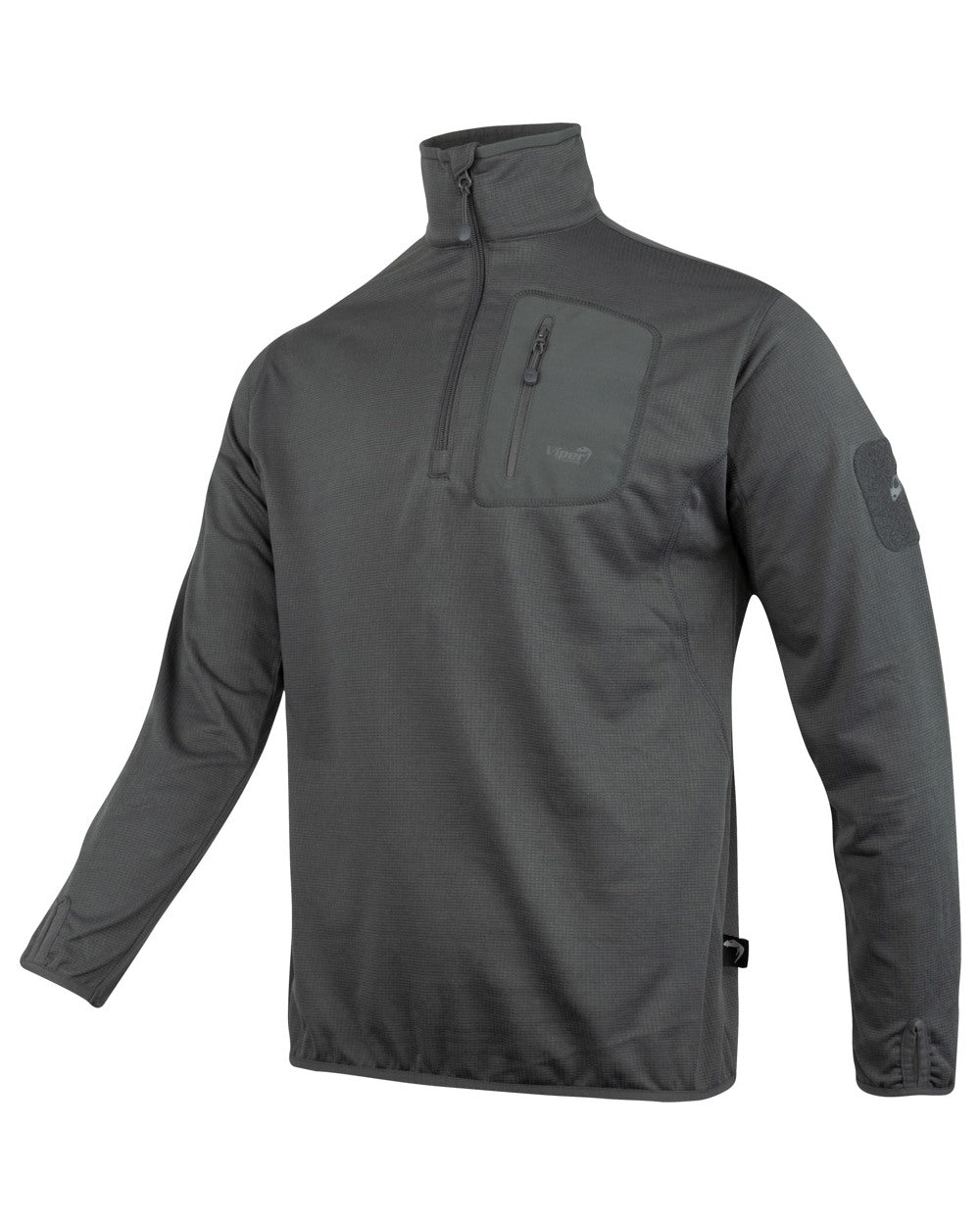 Titanium Coloured Viper Technical Mid Layer Fleece Top on white background