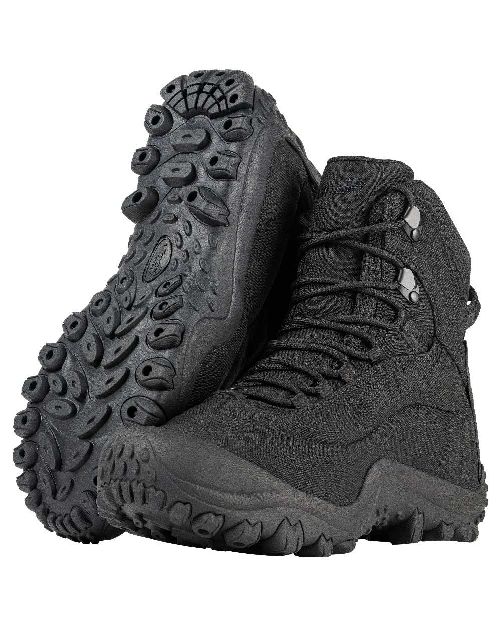 Black Coloured Viper Venom Boots on white background