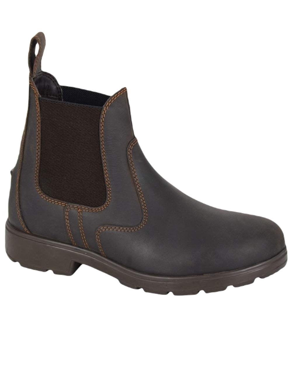Brown coloured Woodland Waterproof Twin Gusset Chelsea Boots on white background
