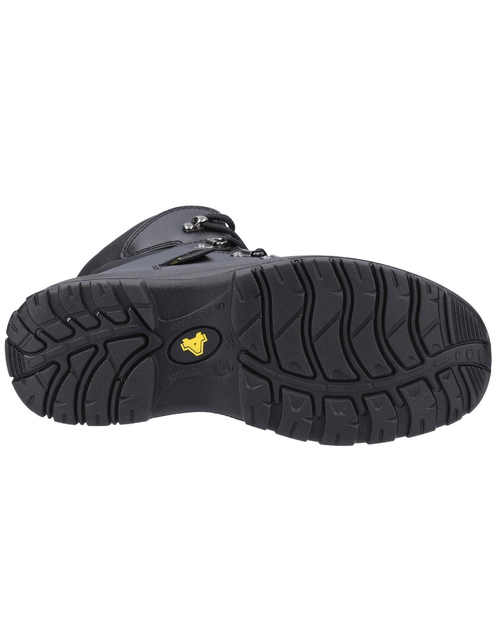 Black Coloured Amblers Safety Womens AS606 Jules Safety Boots on a white background