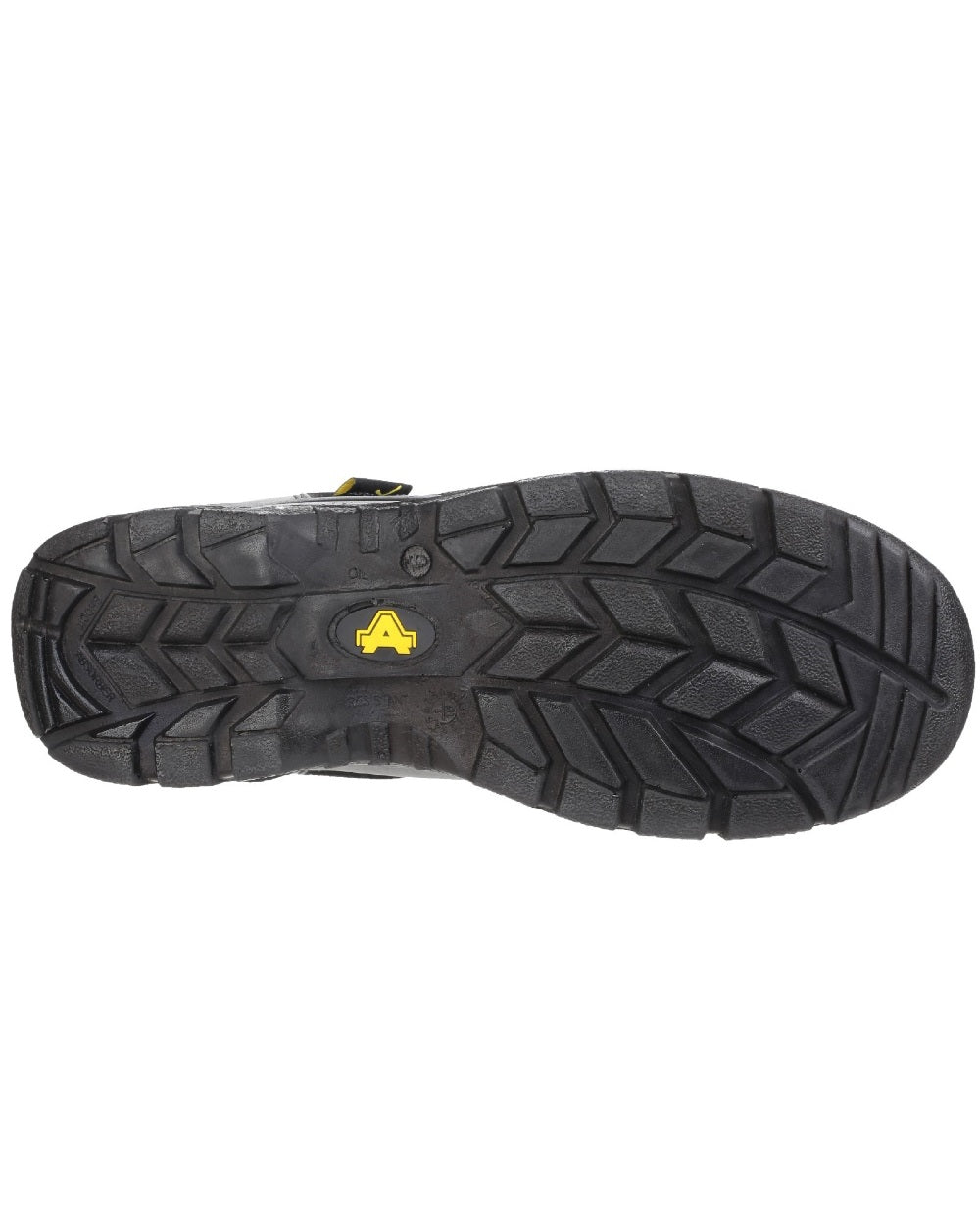 Black Coloured Amblers Safety AS335 Poron XRD Internal Metatarsal Safety Boots on a white background