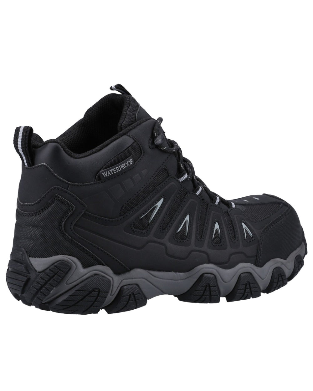 Black coloured Amblers Safety AS801 Rockingham Waterproof Safety Hiker Boots on white background