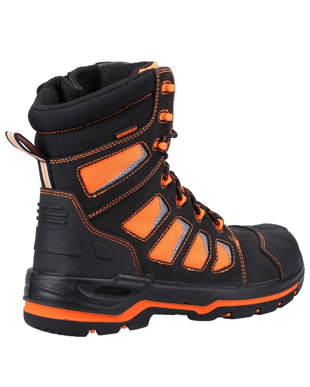 Orange Coloured Amblers Safety AS972C Beacon Waterproof Safety Boots on a white background