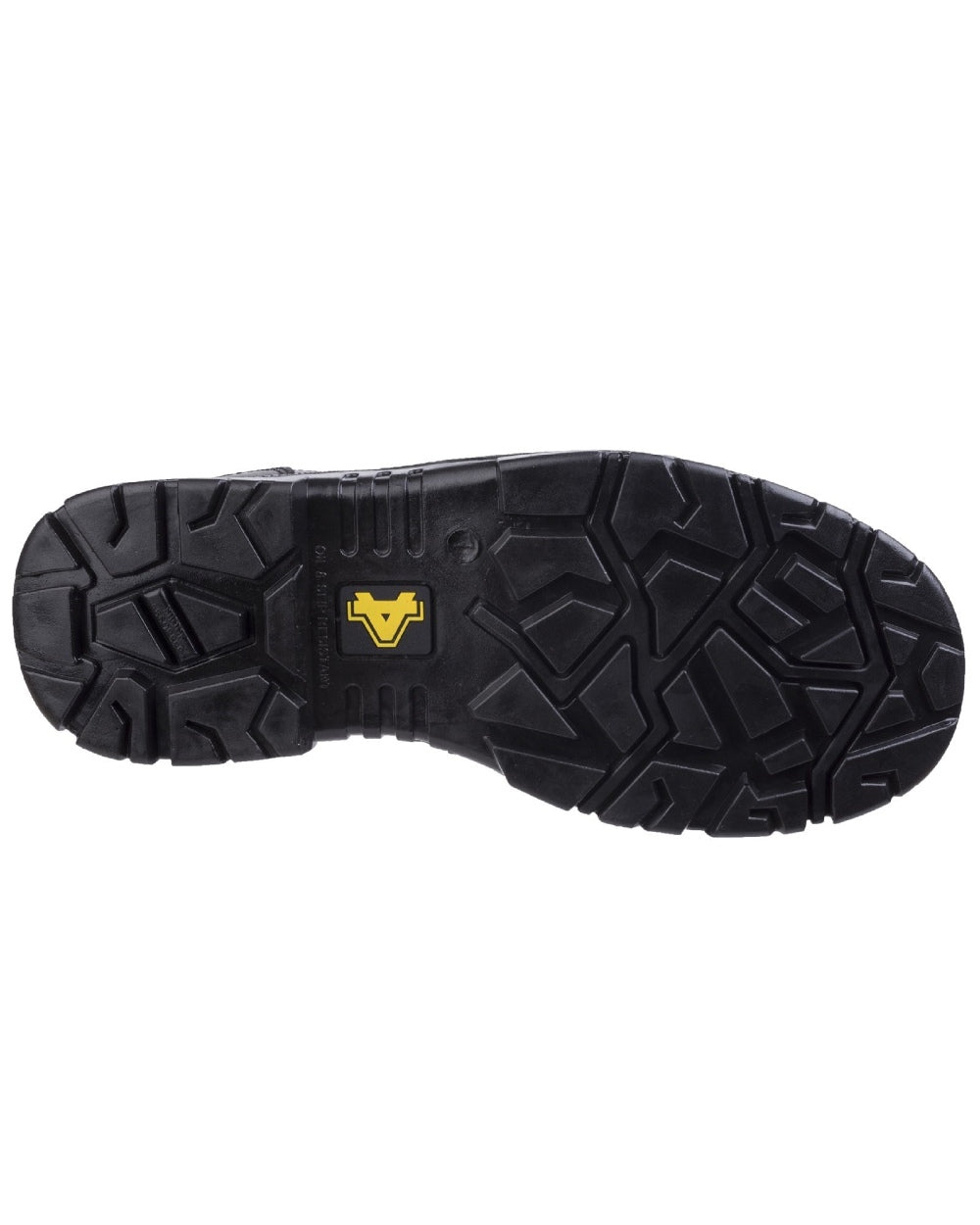Black Coloured Amblers Safety FS006C Safety Boots Sole on a white background
