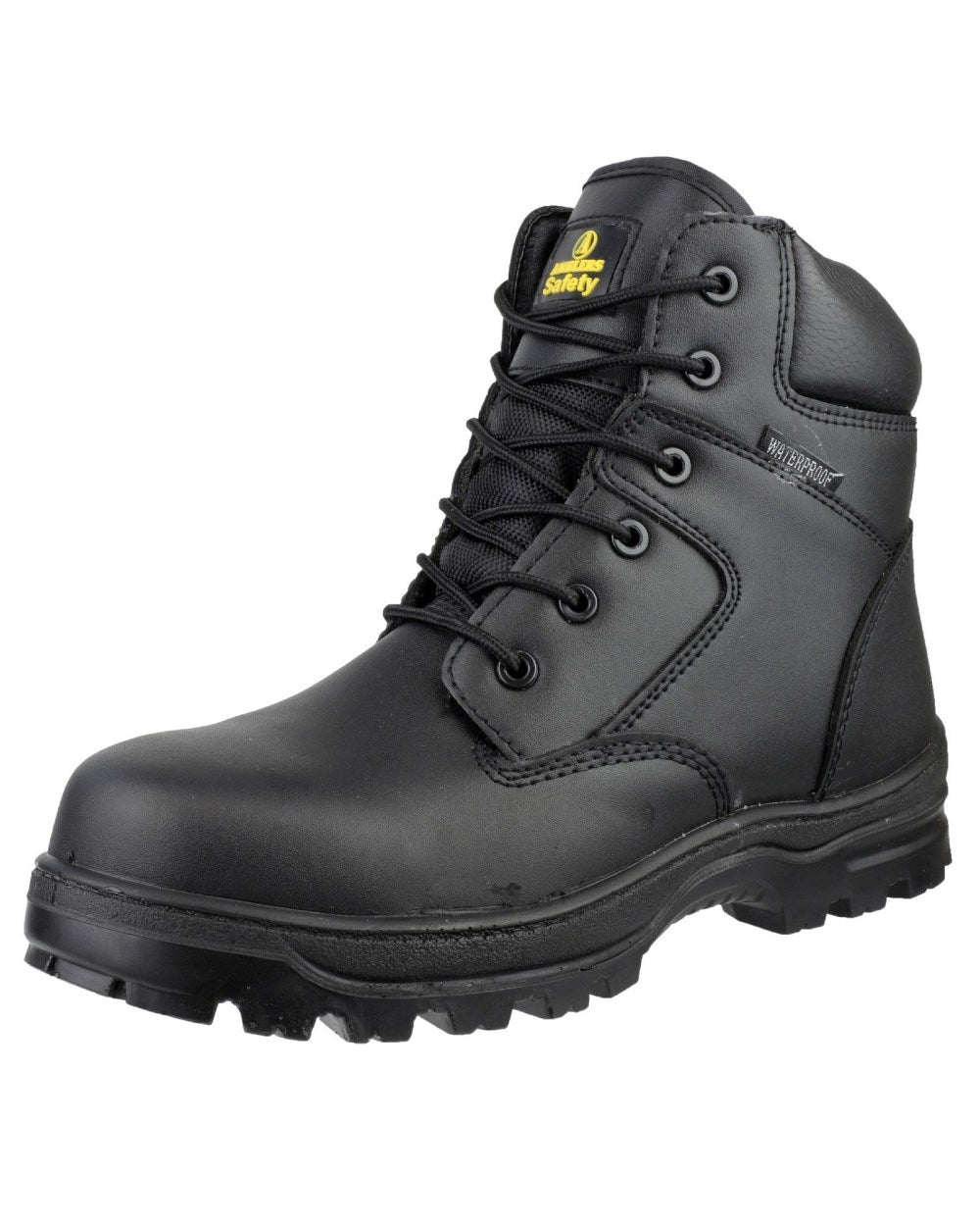 Black Coloured Amblers Safety FS006C Safety Boots on a white background