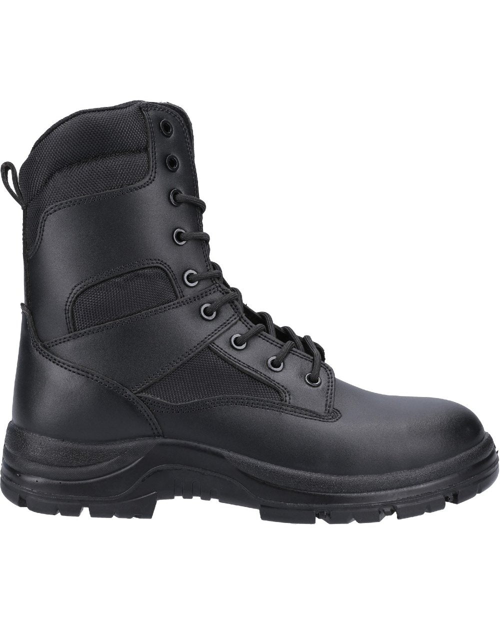 Black Coloured Amblers Safety FS009C Hi-leg Safety Boot on a white background