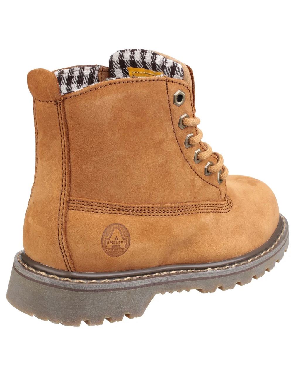 Brown Coloured Amblers Safety FS103 SRA Safety Boots On A White Background