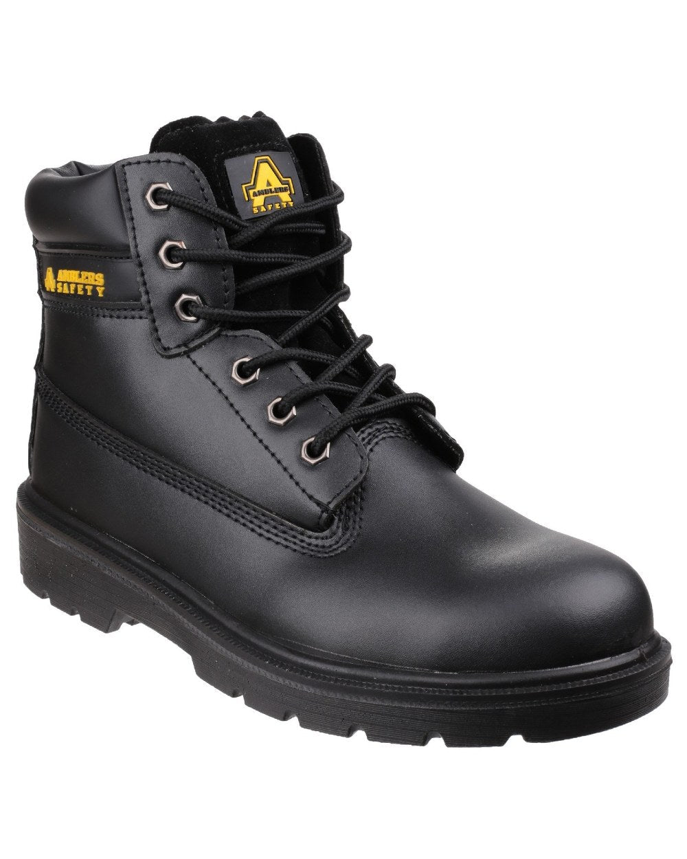Black Coloured Amblers Safety FS112 Safety Boots on a white background