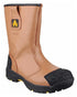 Tan Coloured Amblers Safety FS143 Waterproof S3 SRC Safety Rigger Boots On A White Background