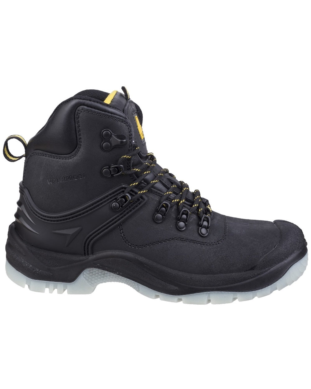 Black Coloured Amblers Safety FS198 Safety Boots on a white background