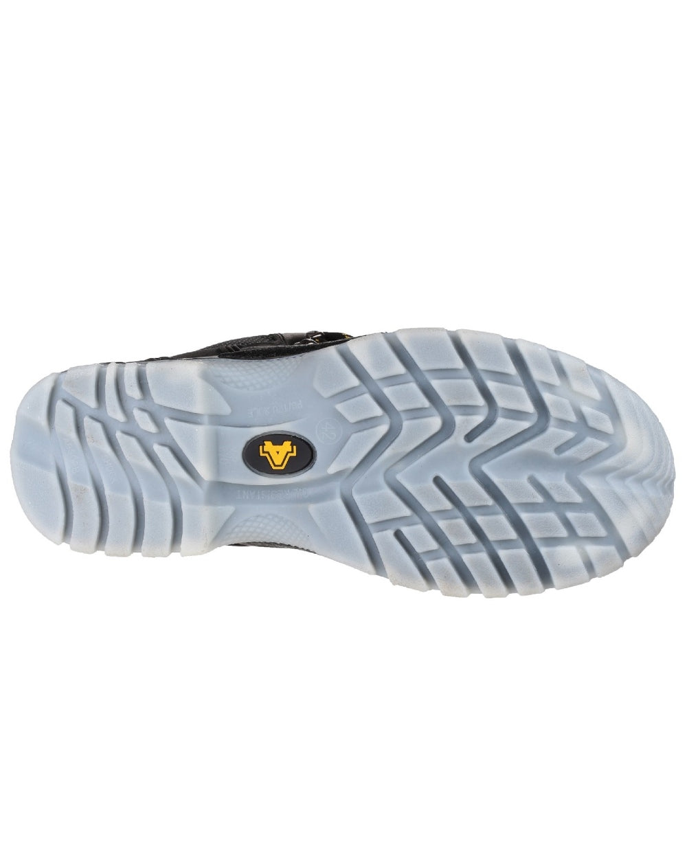 Black Coloured Amblers Safety FS199 Hiker Safety Boots Sole on a white background