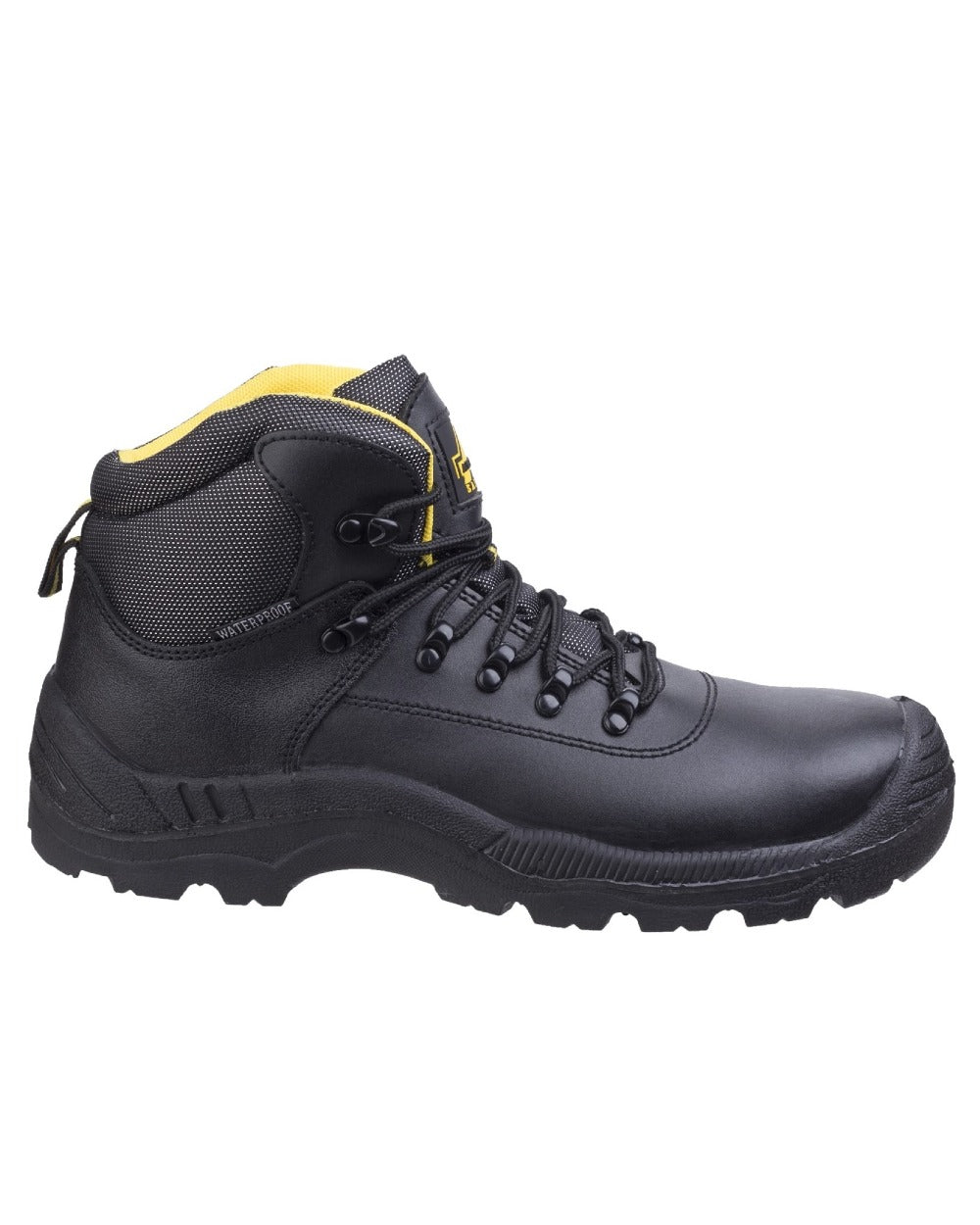 Black Coloured Amblers Safety FS220 Safety Boots on a white background