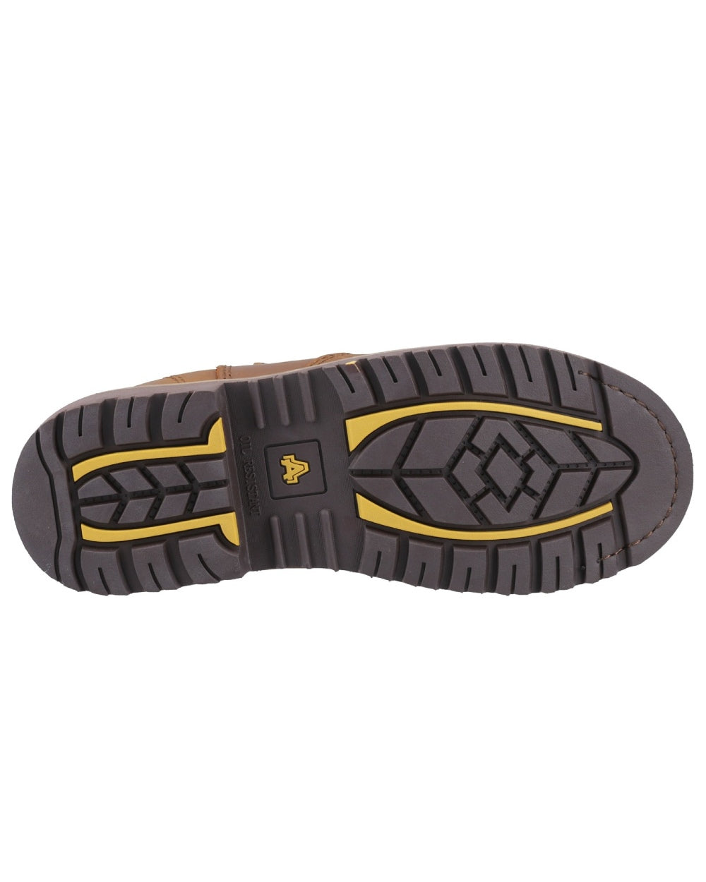 Brown Coloured Amblers Safety FS225 Goodyear Welted Waterproof Pull On Chelsea Safety Boots Sole on a white background