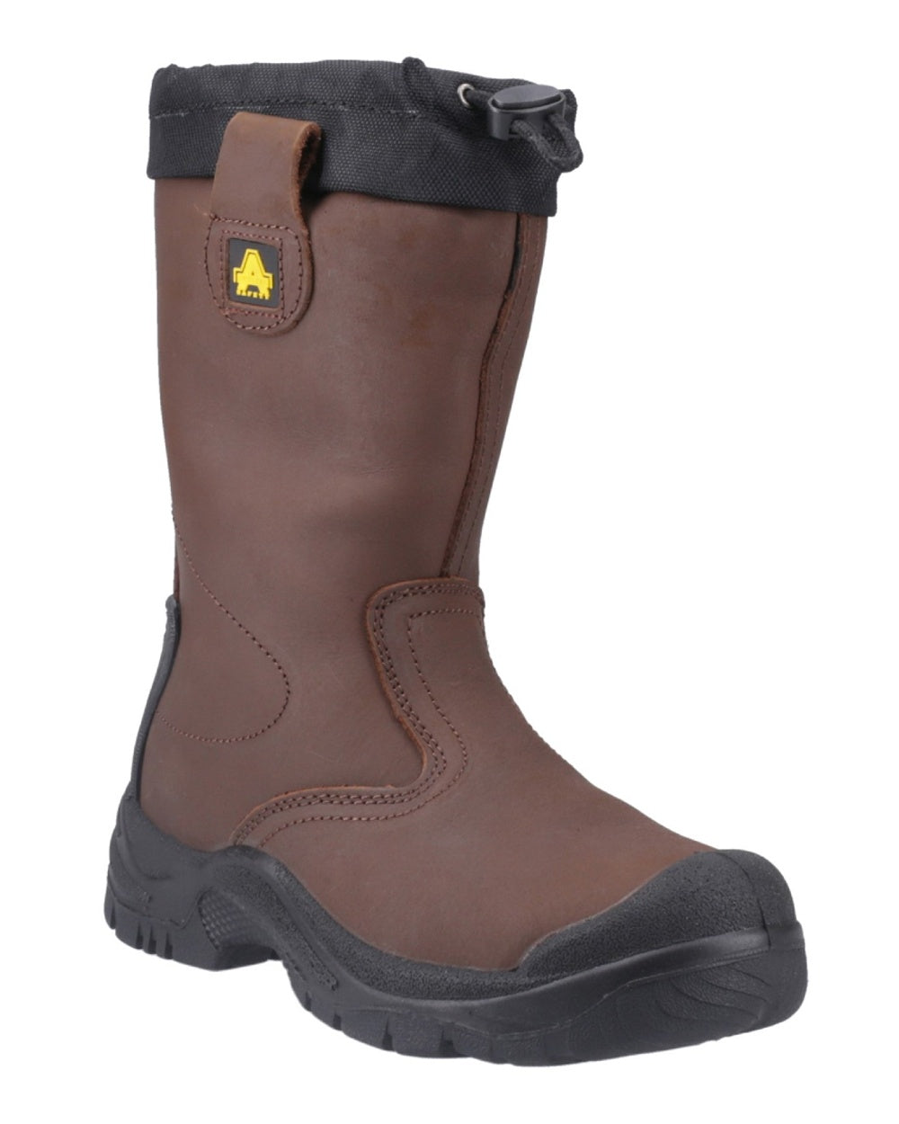 Brown Coloured Amblers Safety FS245 Antistatic Pull On Safety Rigger Boots on a white background