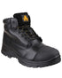 Black Coloured Amblers Safety FS301 Brecon Metatarsal Guard Safety Boot on a white background