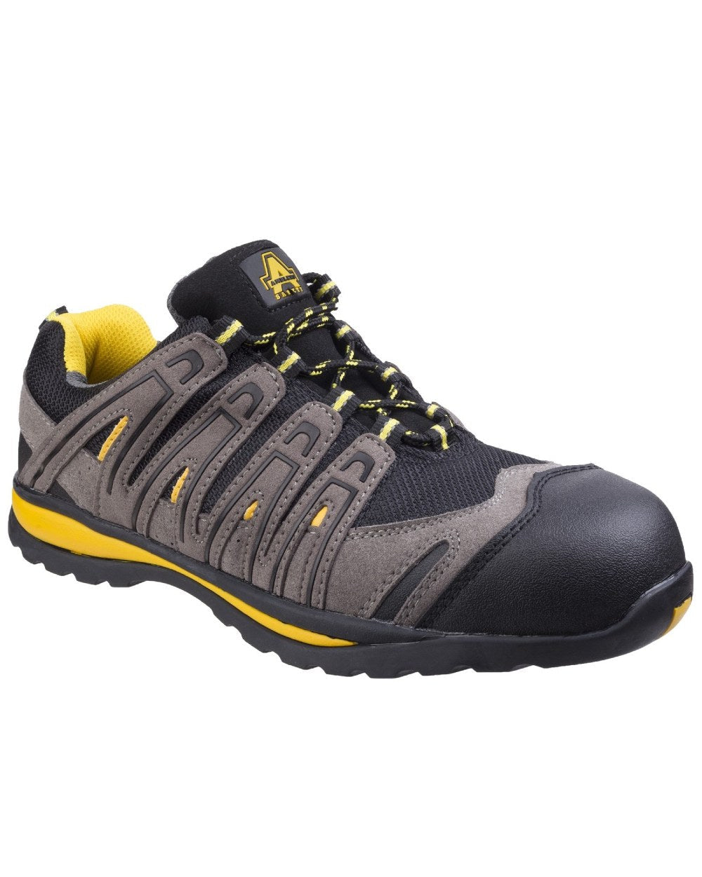 Black Coloured Amblers Safety FS42C Safety Trainer on a white background