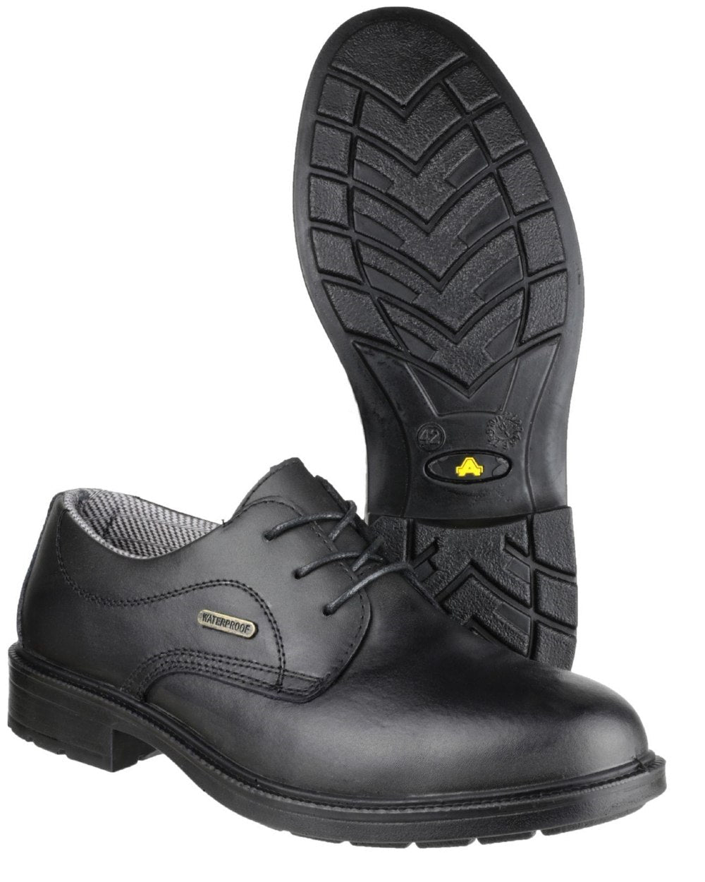 Black Coloured Amblers Safety FS662 Safety Shoes on a white background