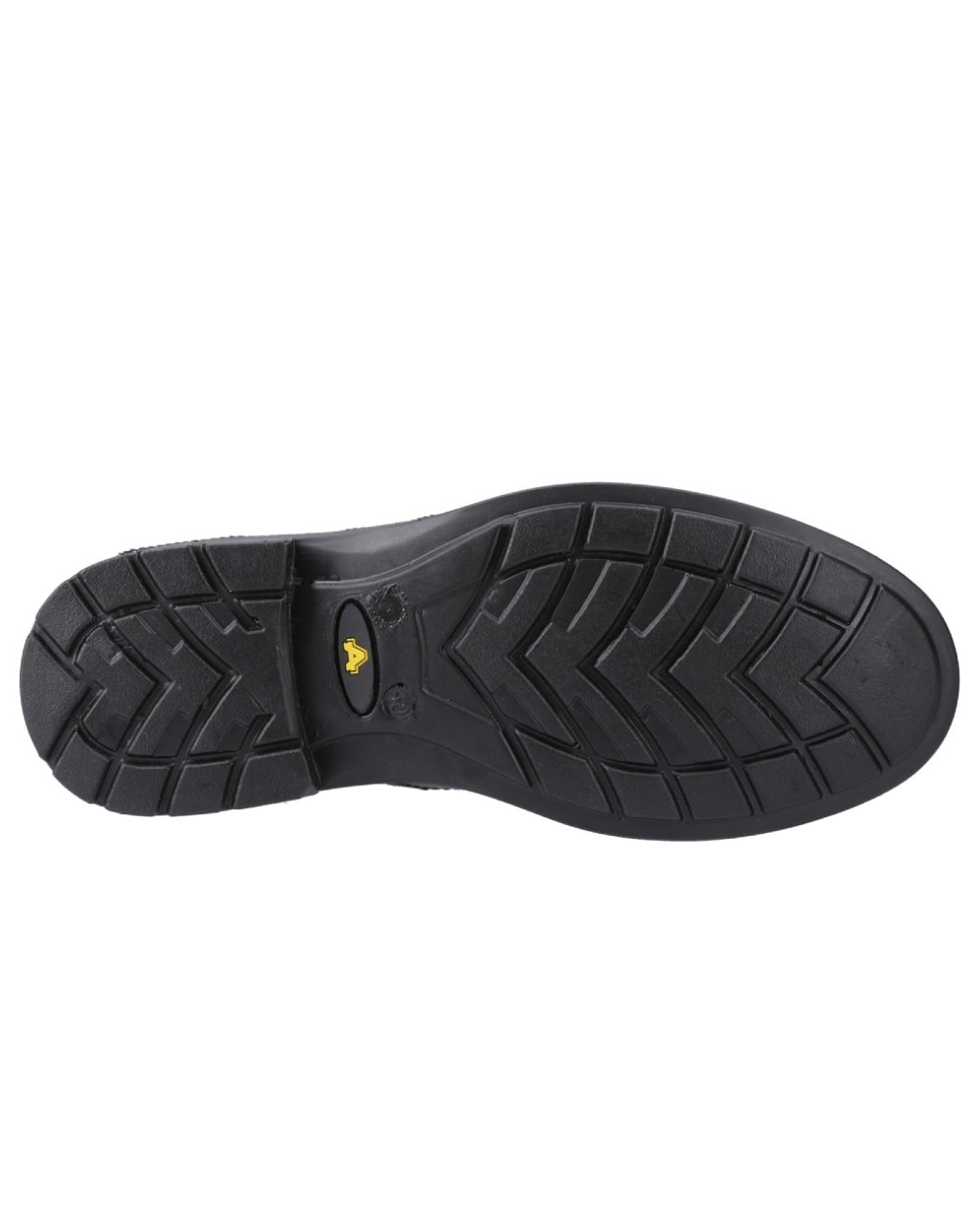Black Coloured Amblers Safety Mens FS43 Safety Shoes Sole on a white background
