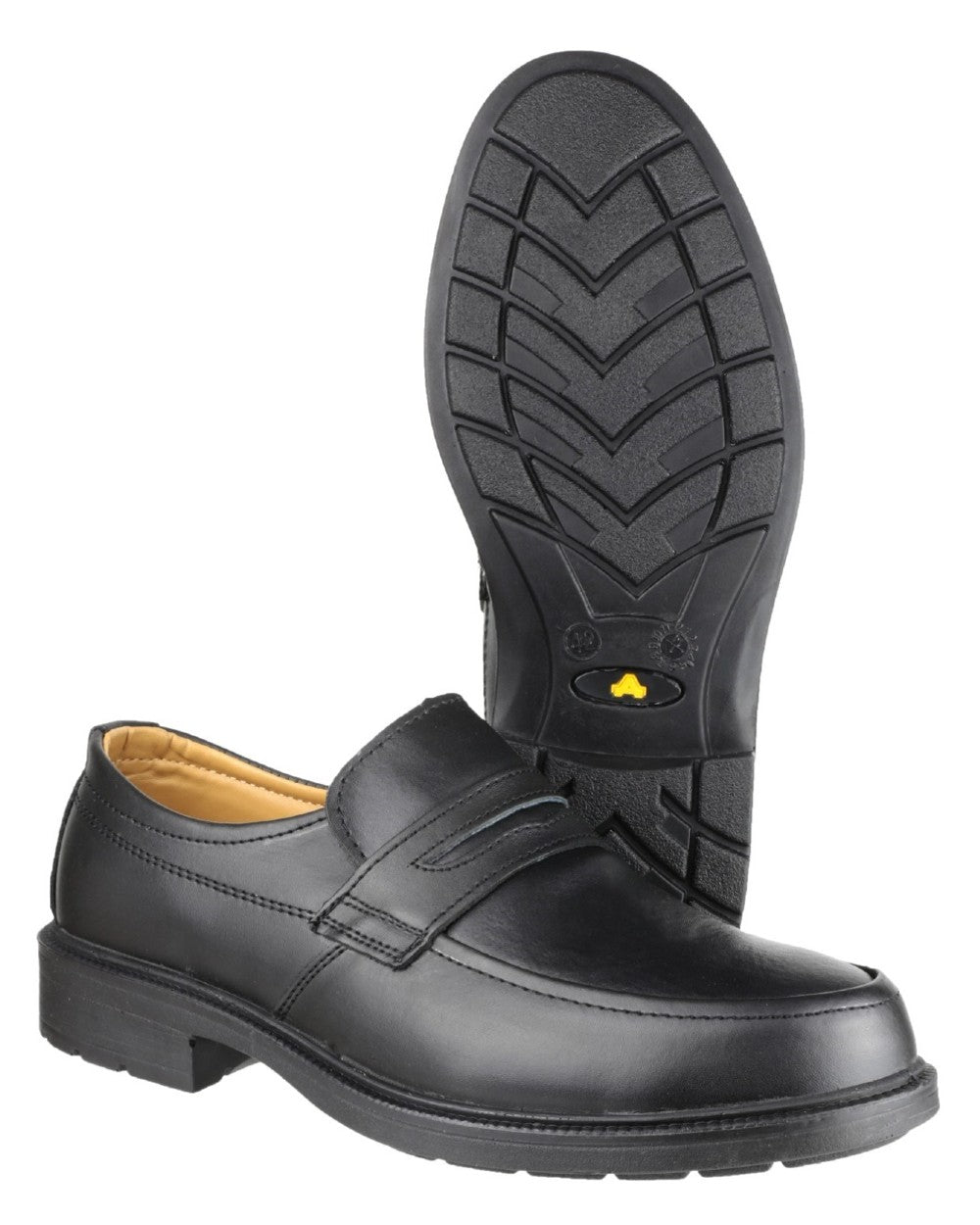 Black Coloured Amblers Safety Mens FS46 Safety Shoes on a white background