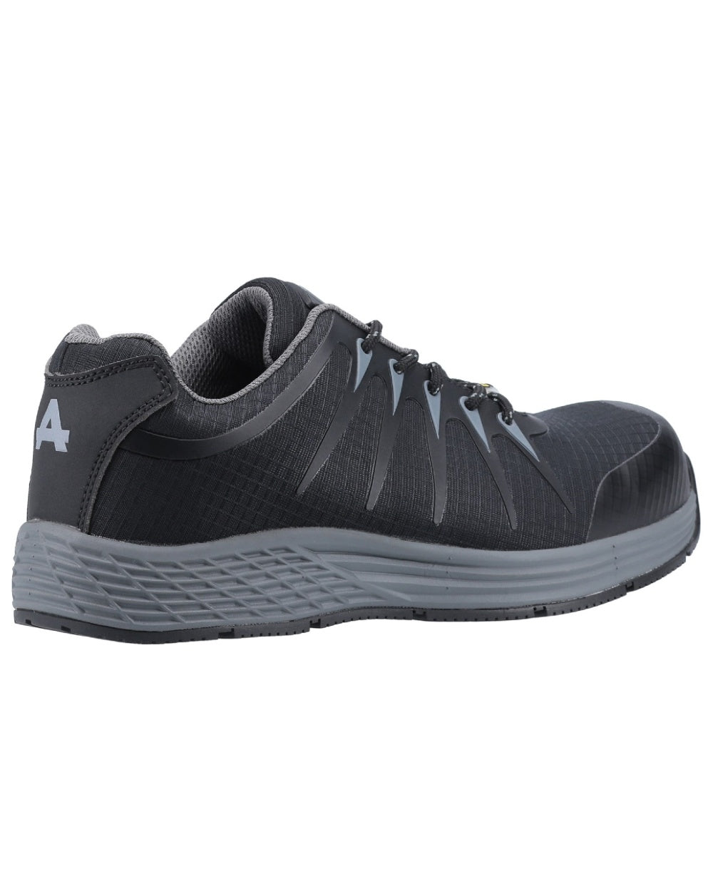Black Coloured Amblers Safety Mens Womens AS717C Safety Trainer on a white background