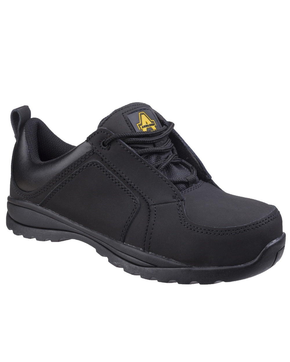 Black Coloured Amblers Safety Womens FS59C Safety Trainer on a white background