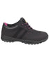 Black Coloured Amblers Safety Womens FS706 Sophie Safety Traineron a white background