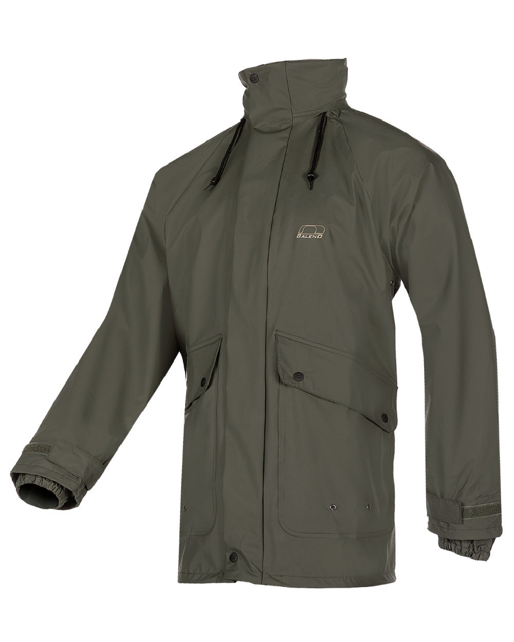 Khaki Coloured Baleno Arras Rain Jacket On A White Background