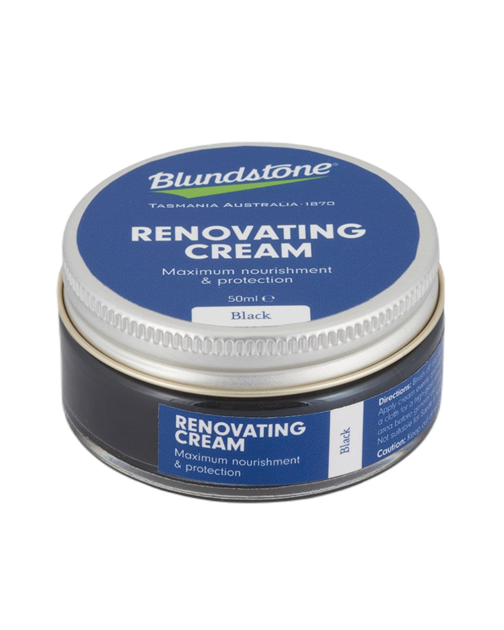 Black Coloured Blundstone Renovating Cream On A White Background