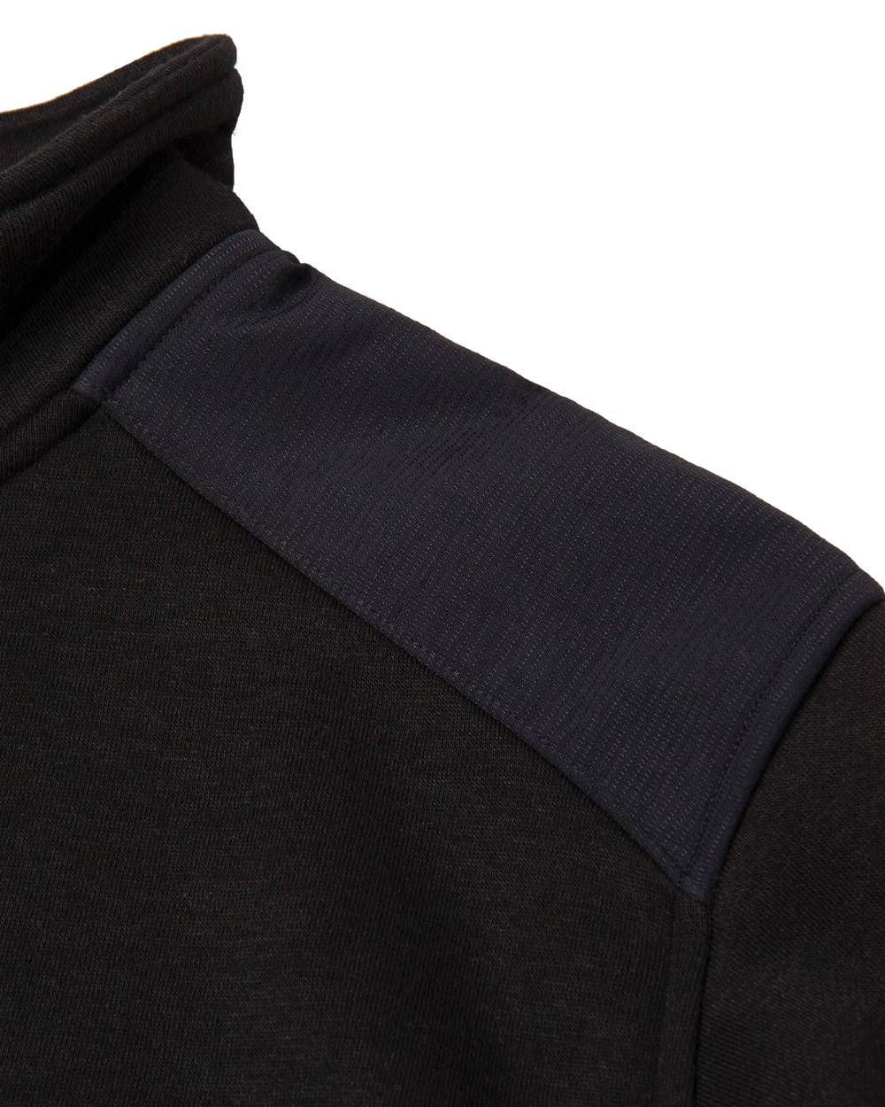 Black Coloured Caterpillar Essential Quarter Zip Sweatshirt on White Background