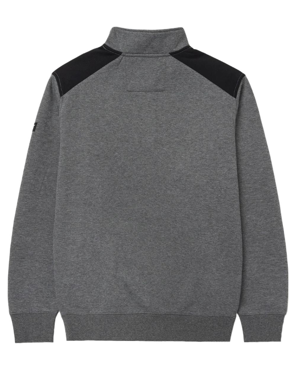 Dark Heather Grey Coloured Caterpillar Essential Quarter Zip Sweatshirt on White Background