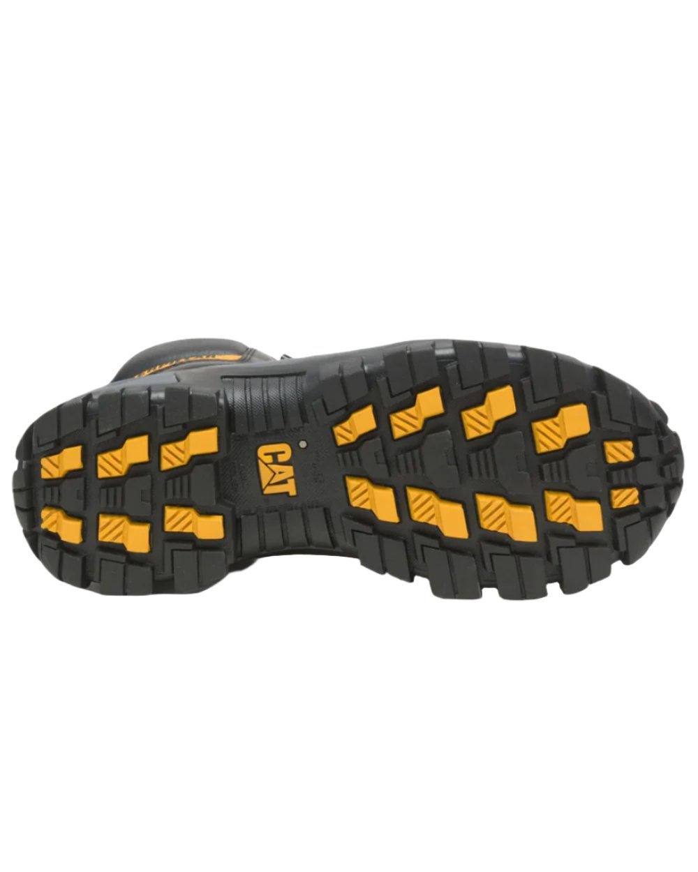 Black Coloured Caterpillar Invader Hiker Safety Boot On A White Background