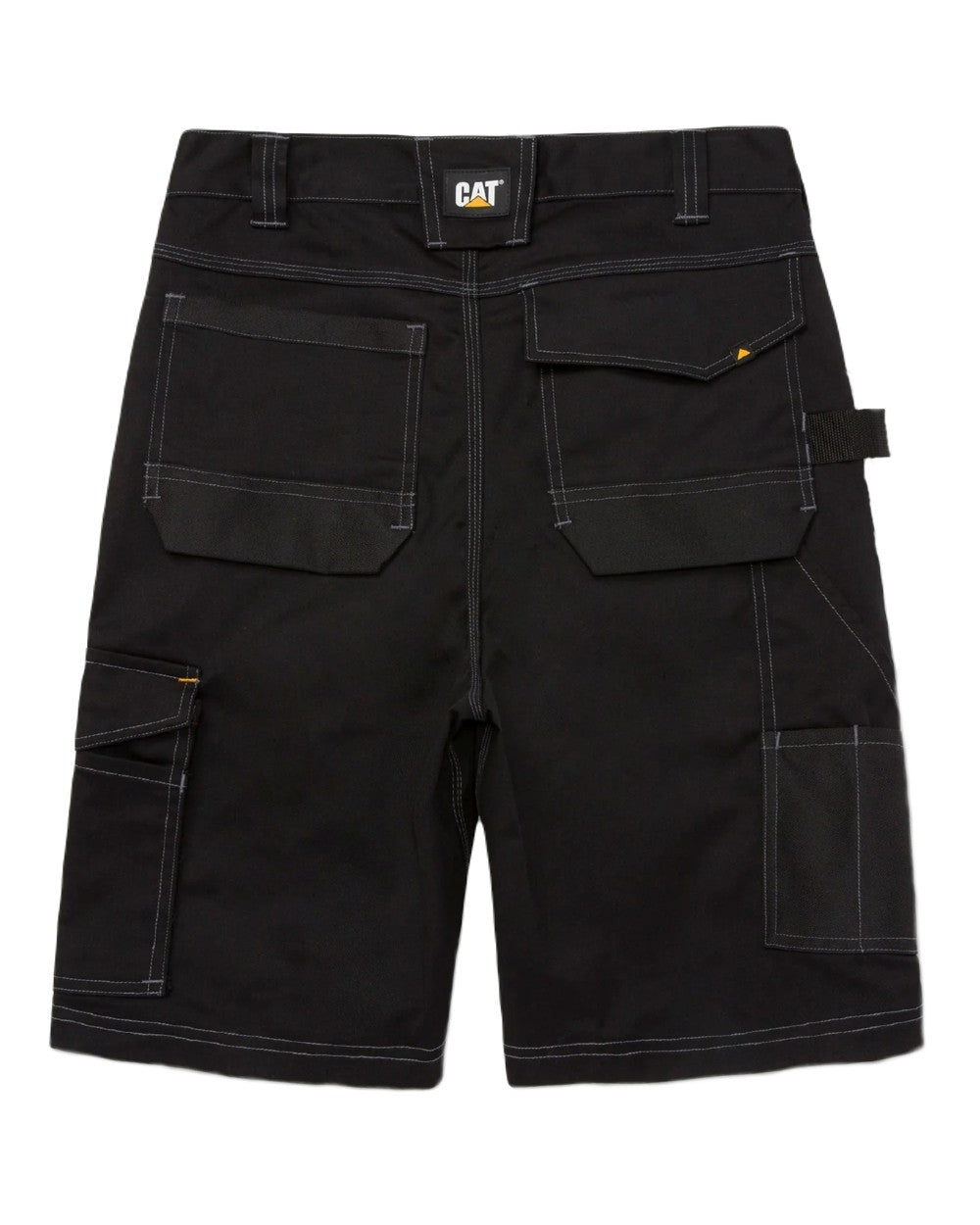 Black Coloured Caterpillar Mens Essential Stretch Holster Shorts on White Backgroud