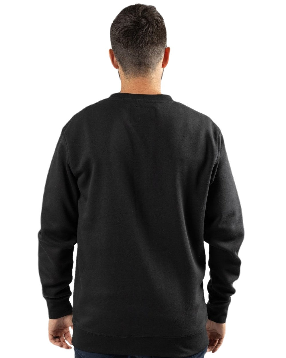 Black Coloured Caterpillar Mens Midweight Crewneck Sweatshirt on White Background