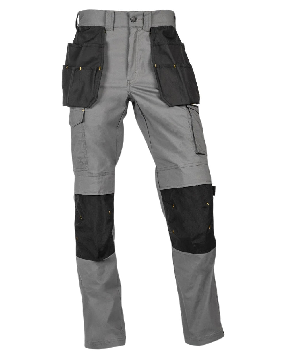 Dark Shadow Coloured Caterpillar Mens Nexus Holster Stretch Pocket Trousers on White Background