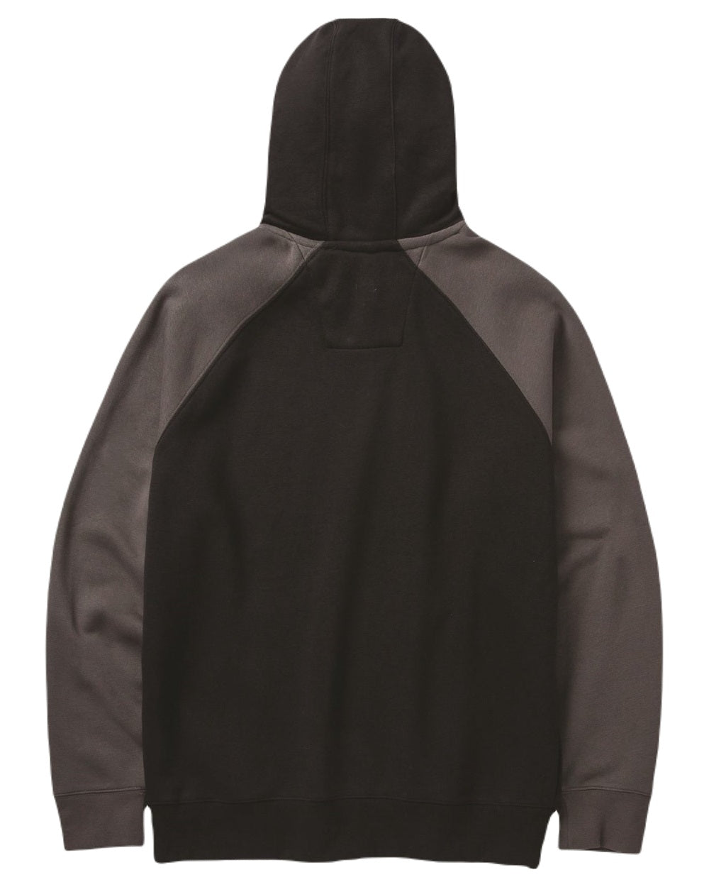 Black Magnet Coloured Caterpillar Mens Raglan Hooded Sweatshirt on White Background