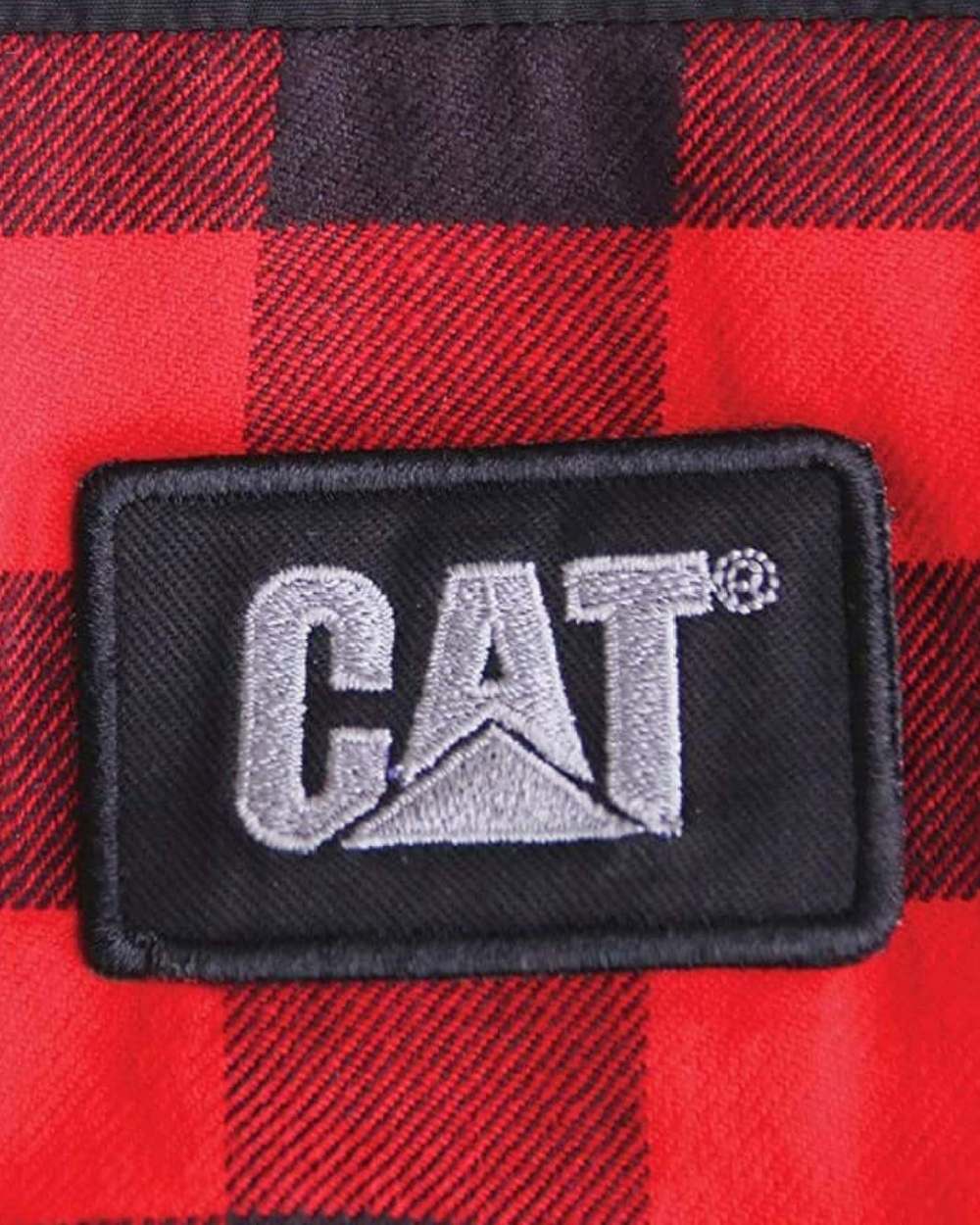 Red Coloured Caterpillar Sequoia Work Jacket On A White Background