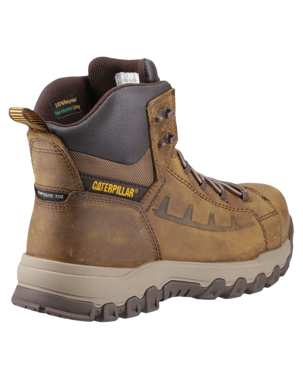 Pyramid Coloured Caterpillar Threshold Rebound Safety Boots on White Background