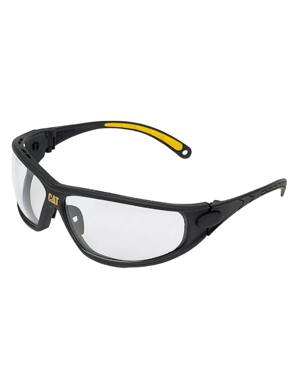 Clear Coloured Caterpillar Tread Protective Eyewear On A White Background