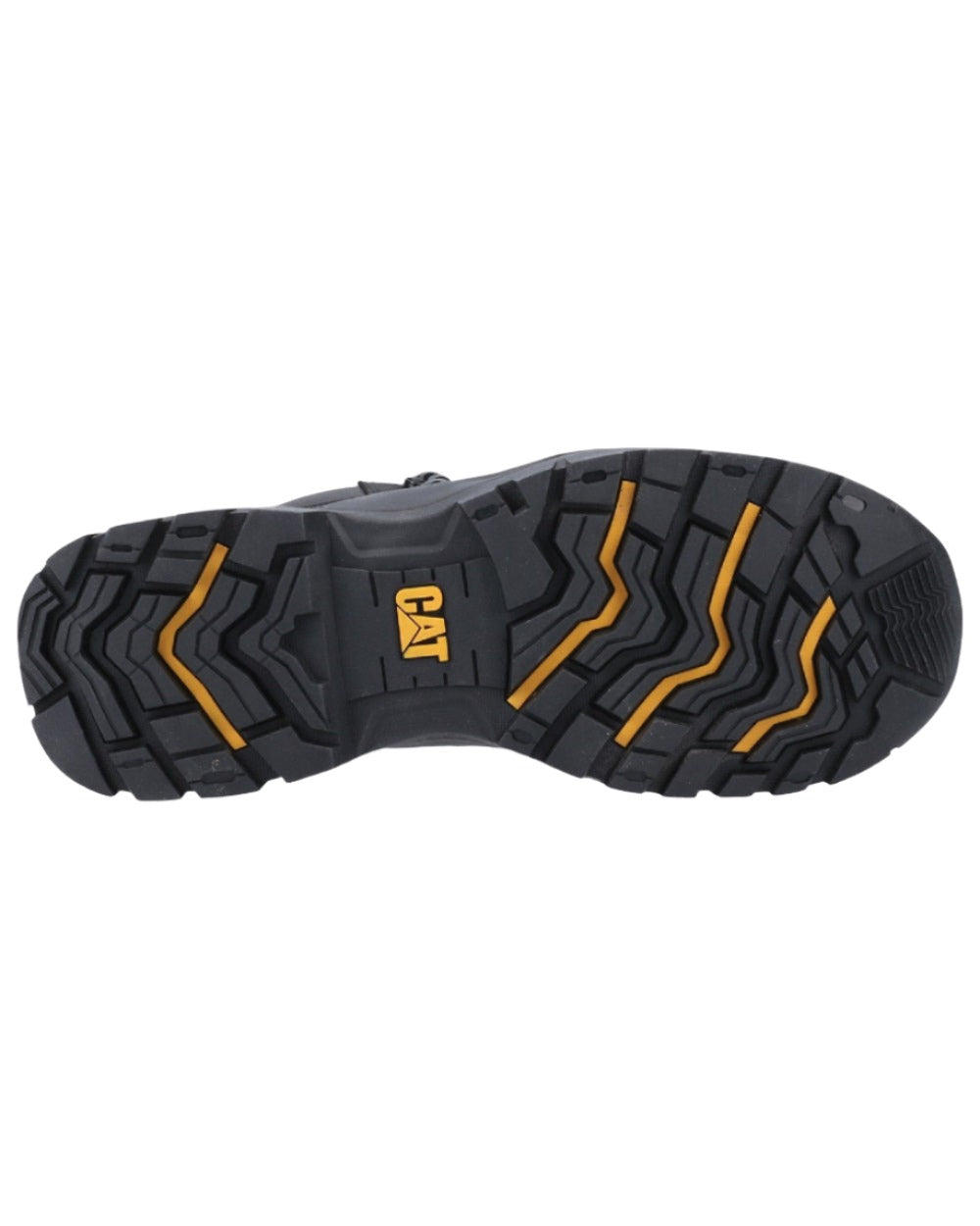 Black Coloured Caterpillar Typhoon SBH Safety Boot On A White Background