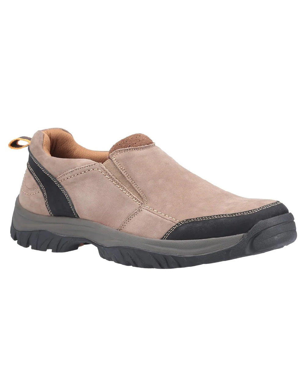 Tan coloured Cotswold Boxwell Hiking Shoes on white background
