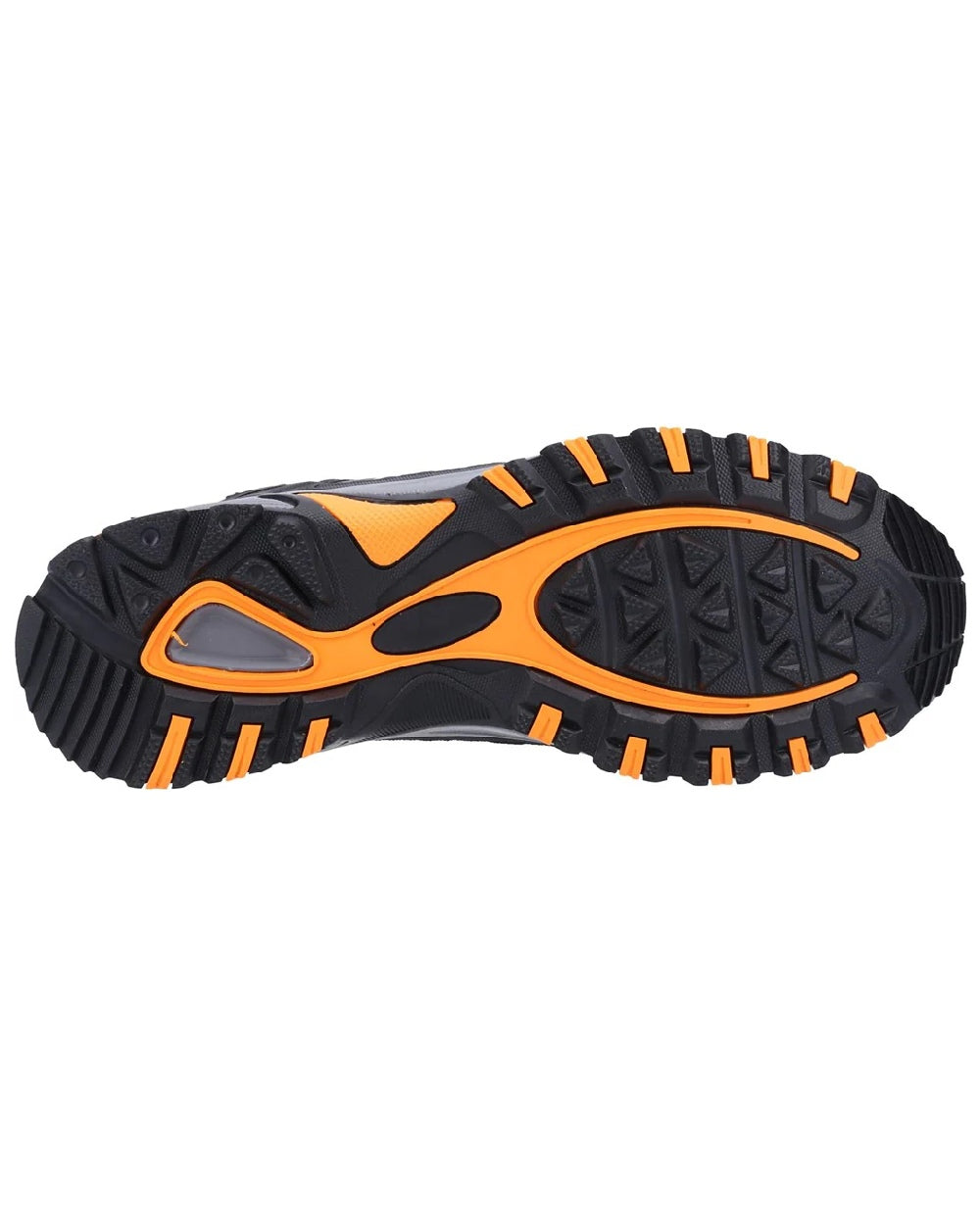 Grey/Orange coloured Cotswold Mens Abbeydale Mid Hiking Boots on white background