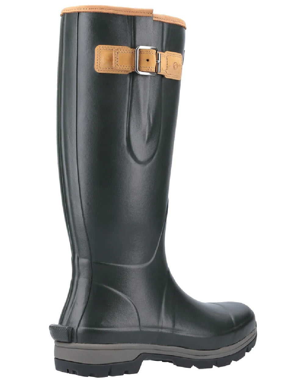 Green coloured Cotswold Stratus Wellingtons on white background