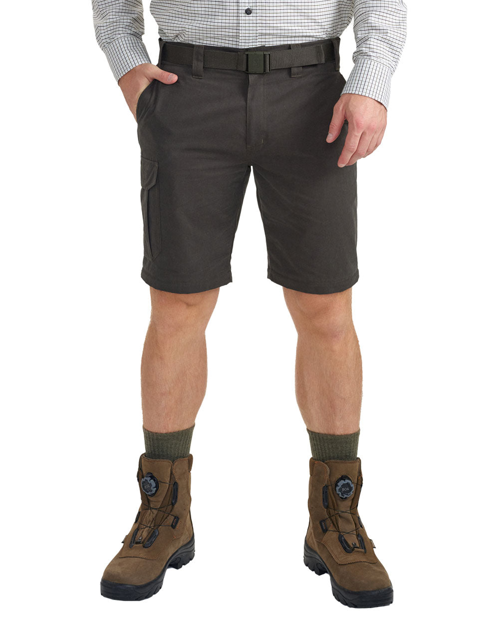 Black Ink coloured Deerhunter Slogen Zip-off Trousers on White background