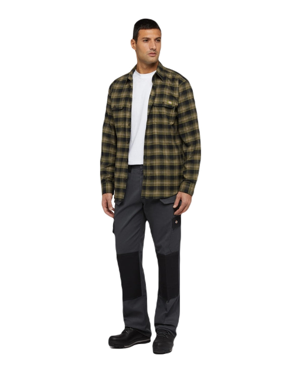 Charcoal Black Coloured Dickies Mens Everyday Holster Trousers on White Background