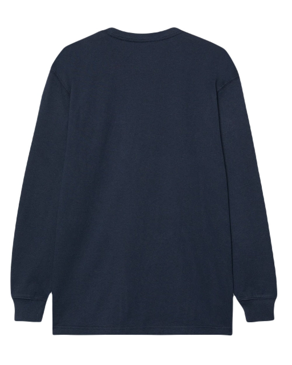 Navy Coloured Dickies Mens Long Sleeve Pocket Tee on White Background